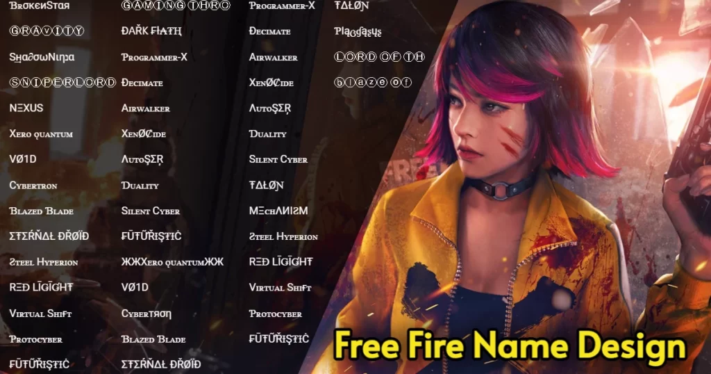 Free Fire Name Design