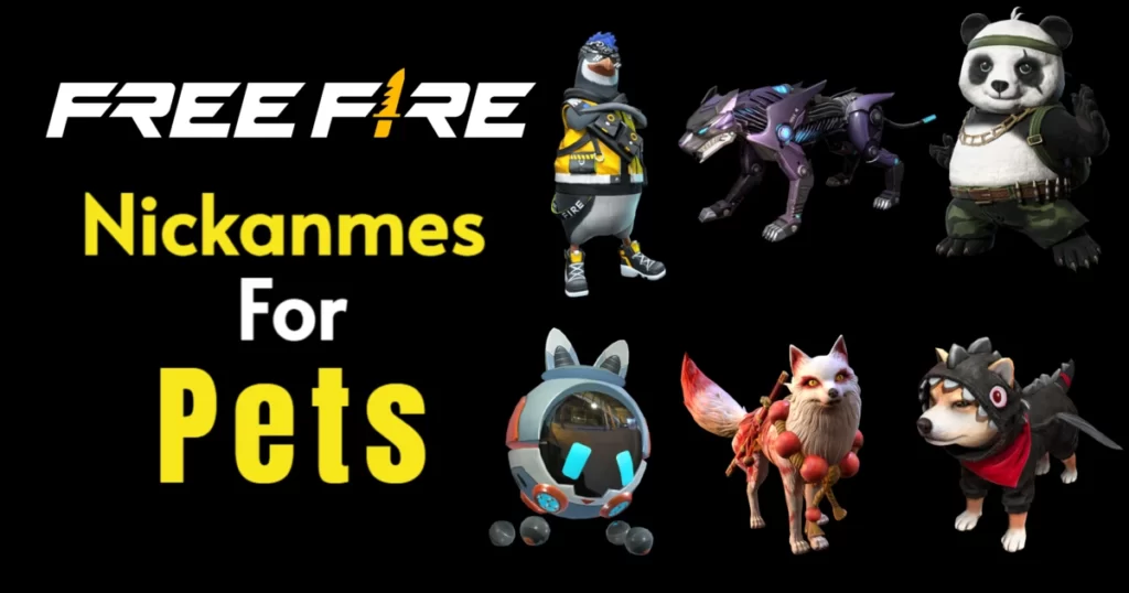 free fire nickname for pets