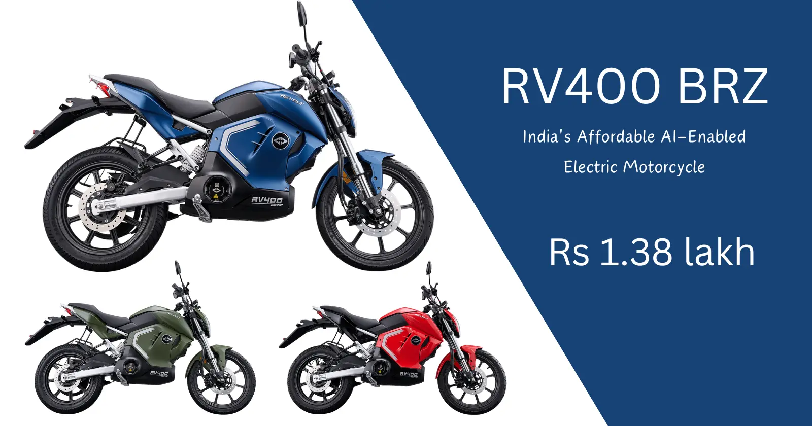 Revolt Motors Unveils the RV400 BRZ, India’s Affordable AI-Enabled Electric Motorcycle